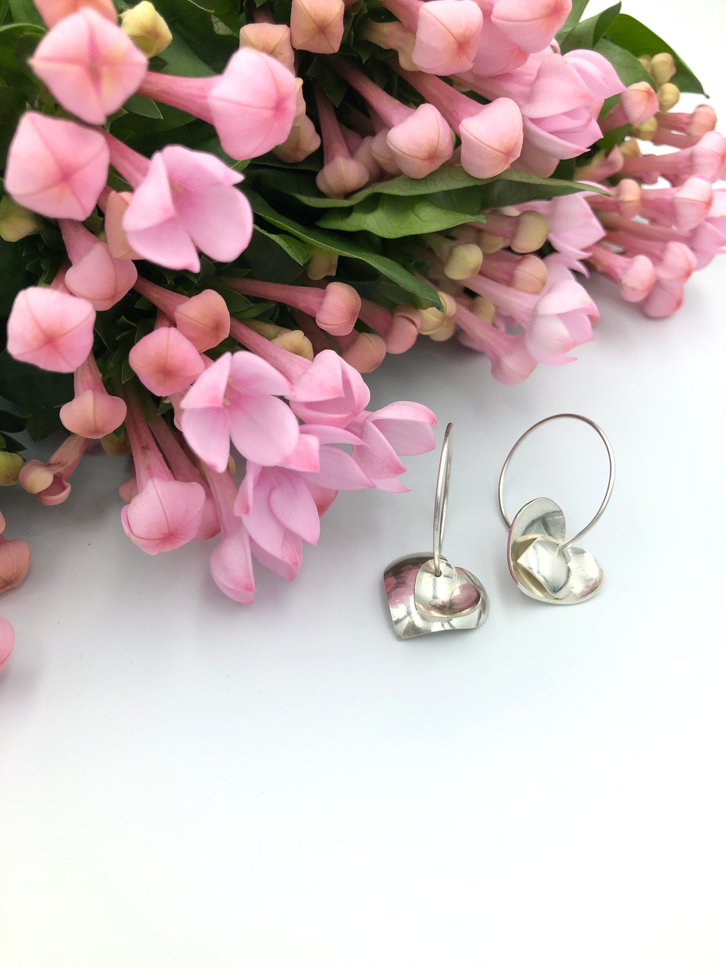Hoops & Hearts Silver Earrings